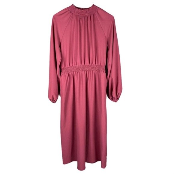 A New Day Long Sleeve Smock Dress Rose Essence Med - Picture 1 of 6